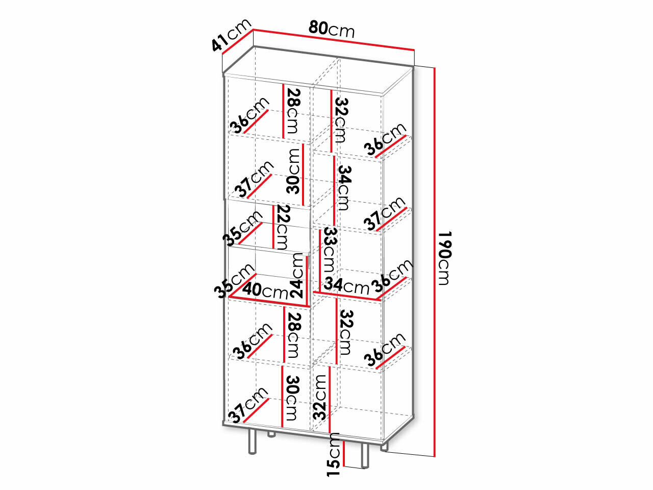 Bookcase Decus I (Black)