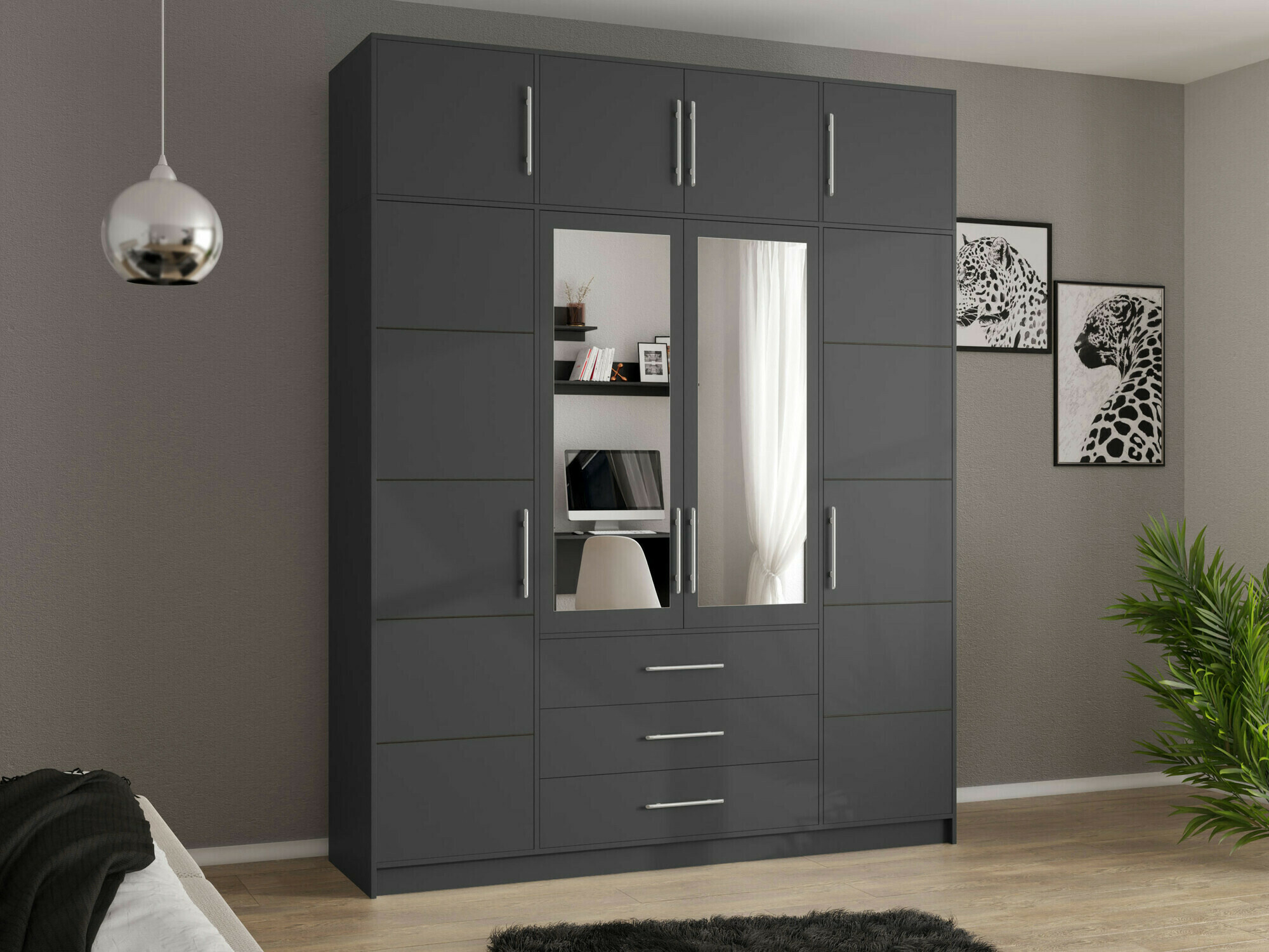 Wardrobe Dortivu 147 (Graphite)