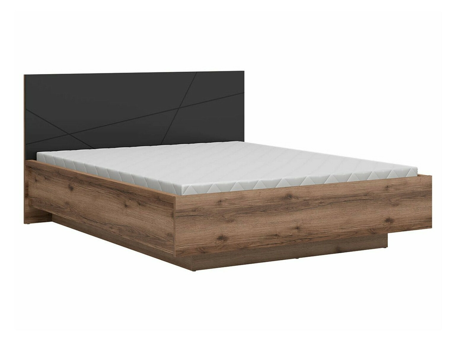 Bed Fivale 122 (Dark Delano oak + Matt black)