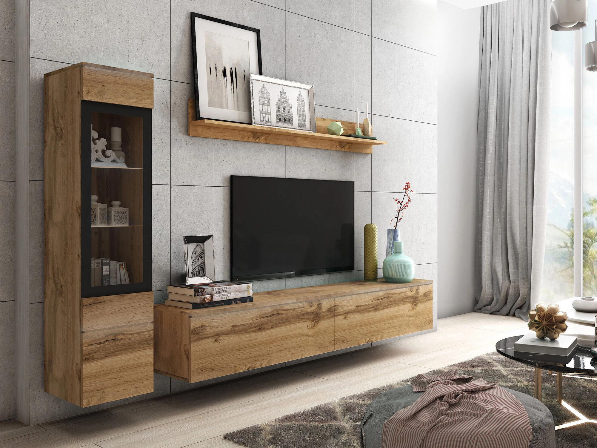 Living room set Mirfivo 100 (Wotan Oak)