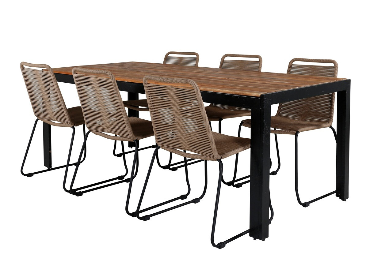 Table and chairs set Dallas 2907 (Light brown + Black)