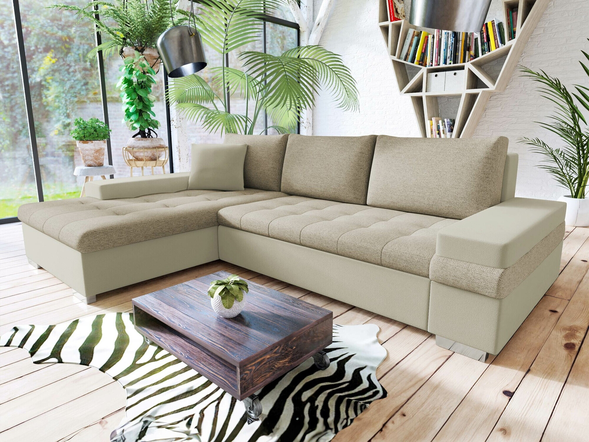Corner sofa Comfivo Olivetum I (Magic Velvet 2201 + Matana 17)