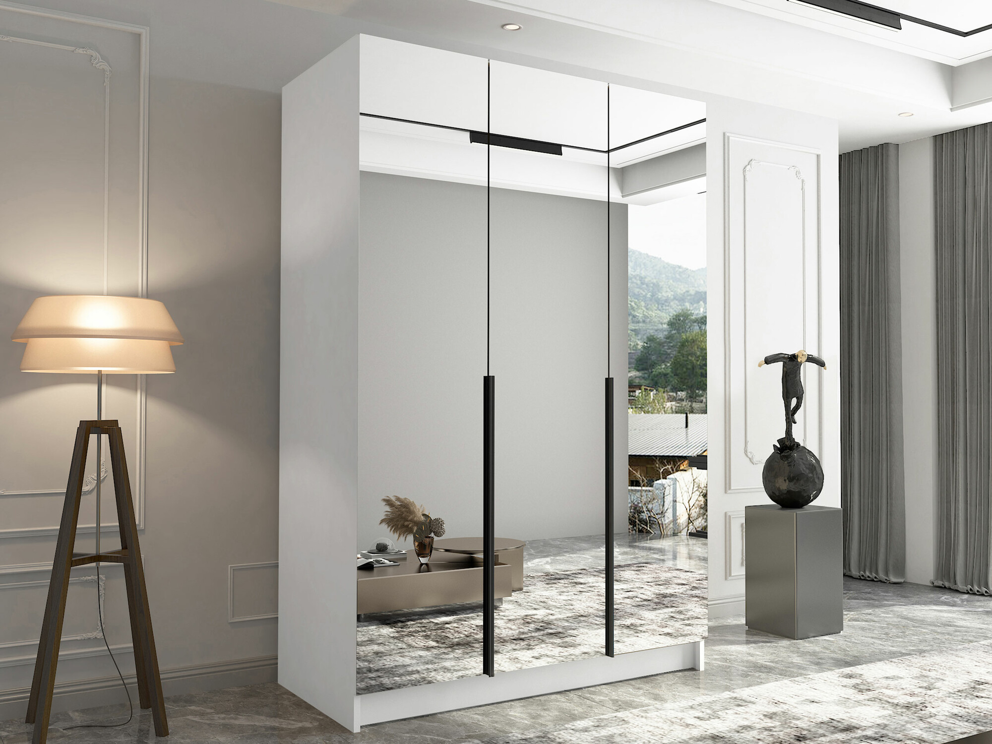Wardrobe Closico 196 (White + Black)
