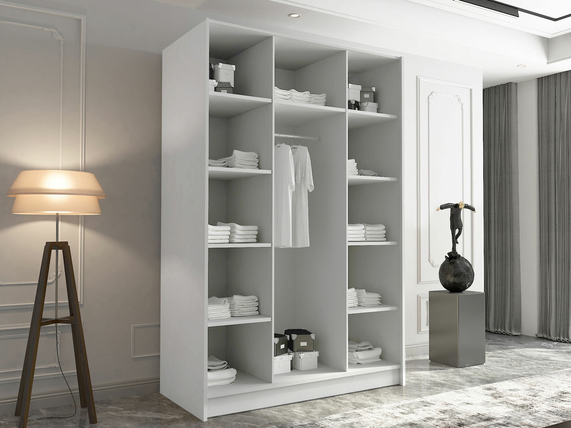 Wardrobe Closico 196 (White + Golden)