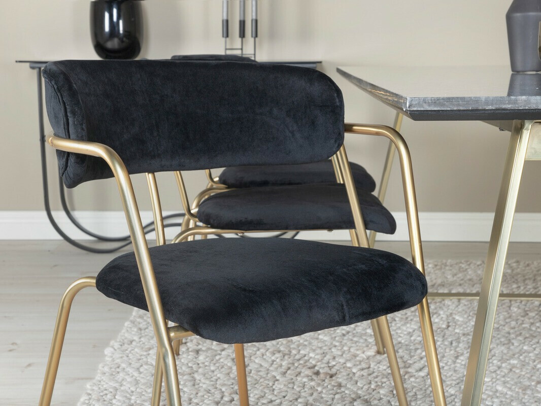 Chair Dallas 108 (Black + Brass)