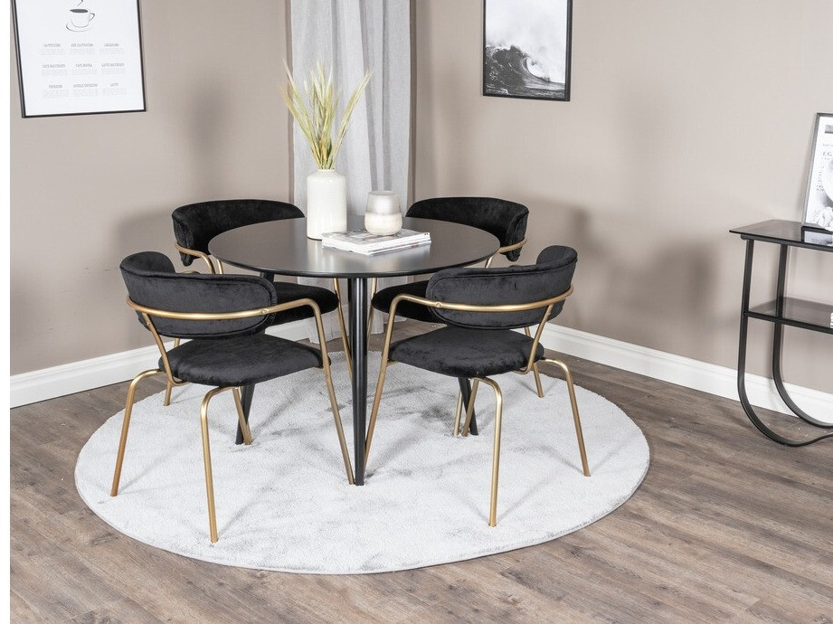 Chair Dallas 108 (Black + Brass)