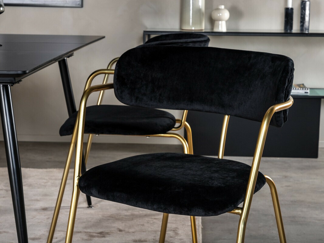 Chair Dallas 108 (Black + Brass)