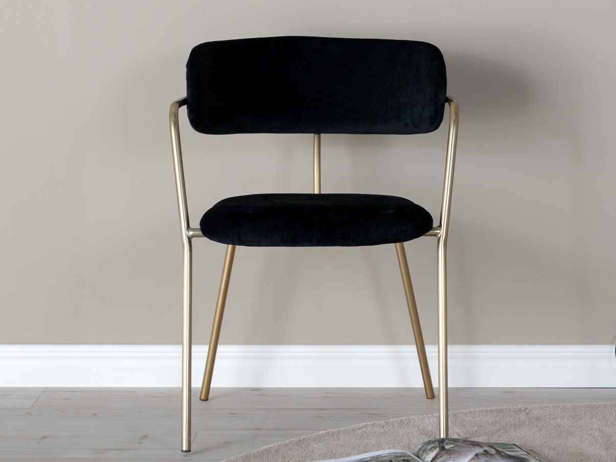 Chair Dallas 108 (Black + Brass)