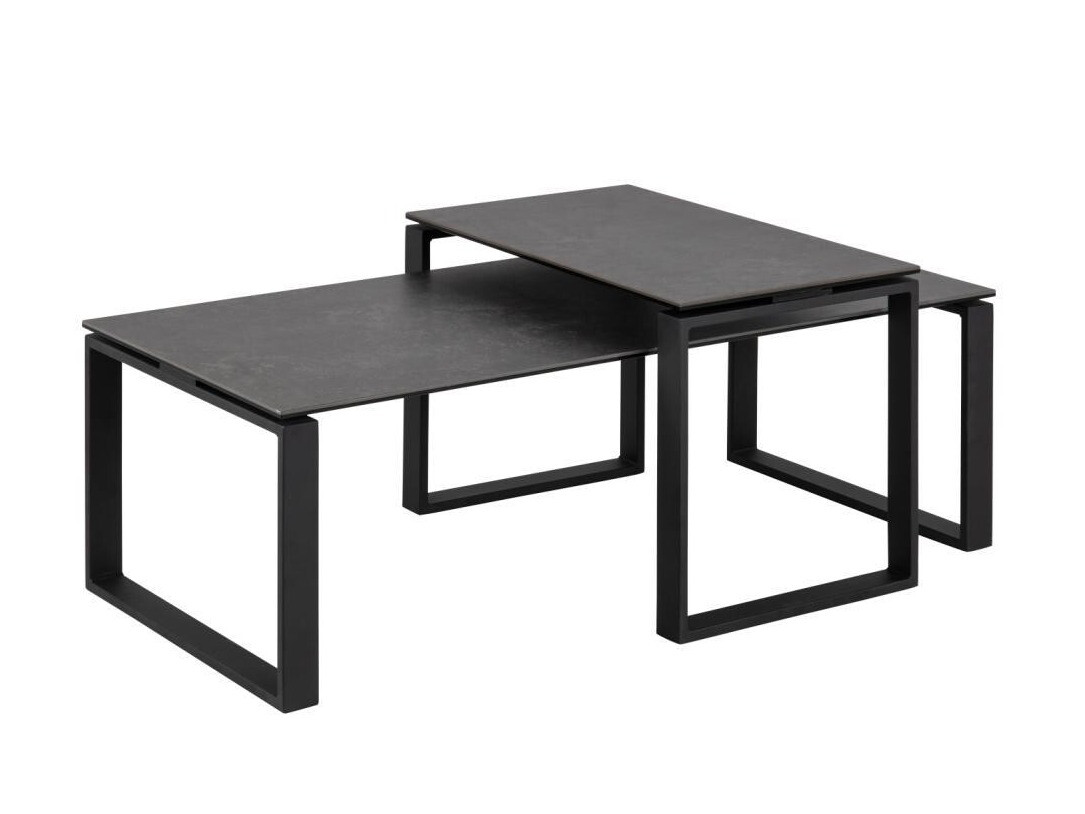 Coffee table set Norsica 421 (Dark grey + Black)