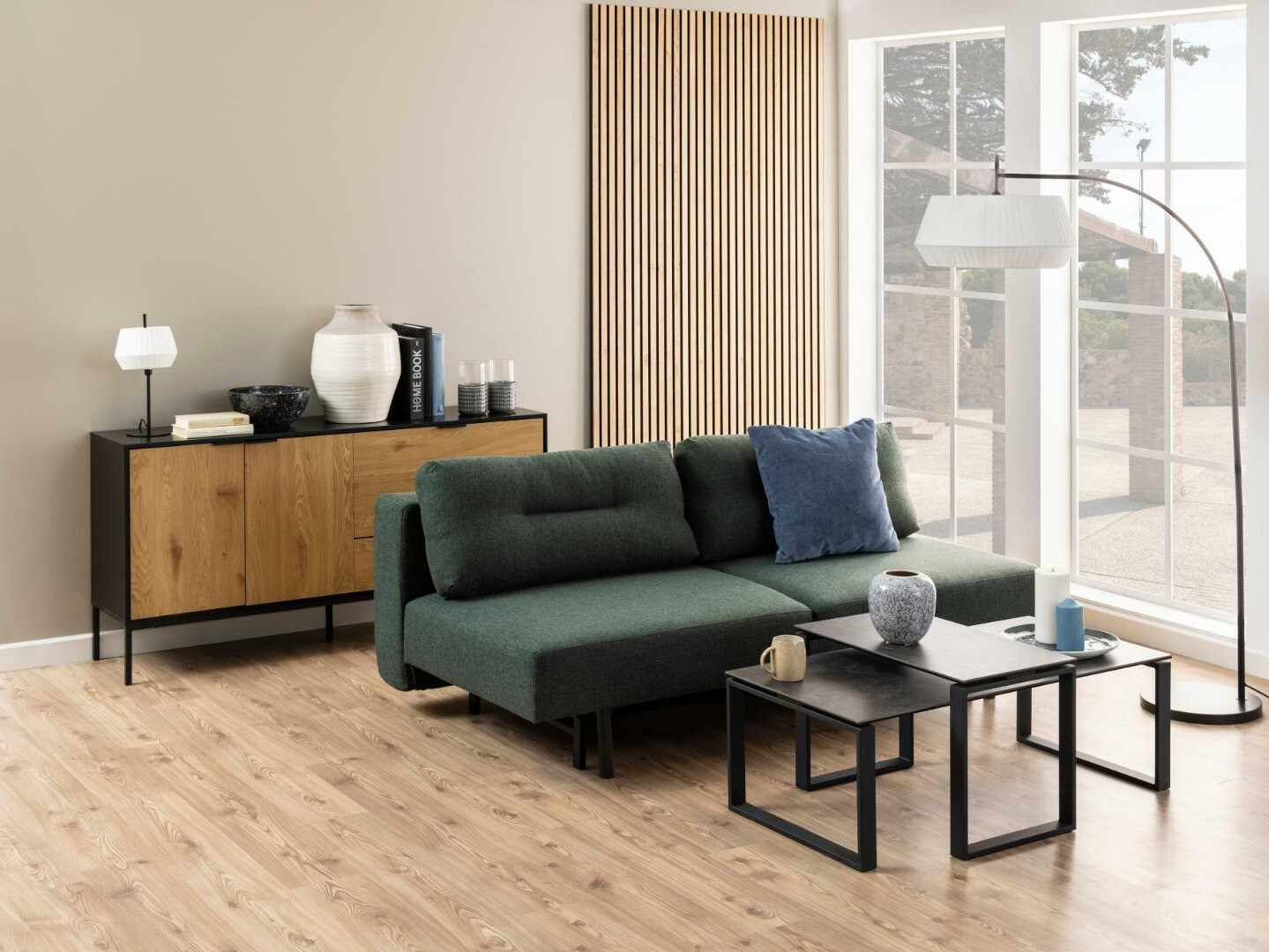 Coffee table set Norsica 421 (Dark grey + Black)
