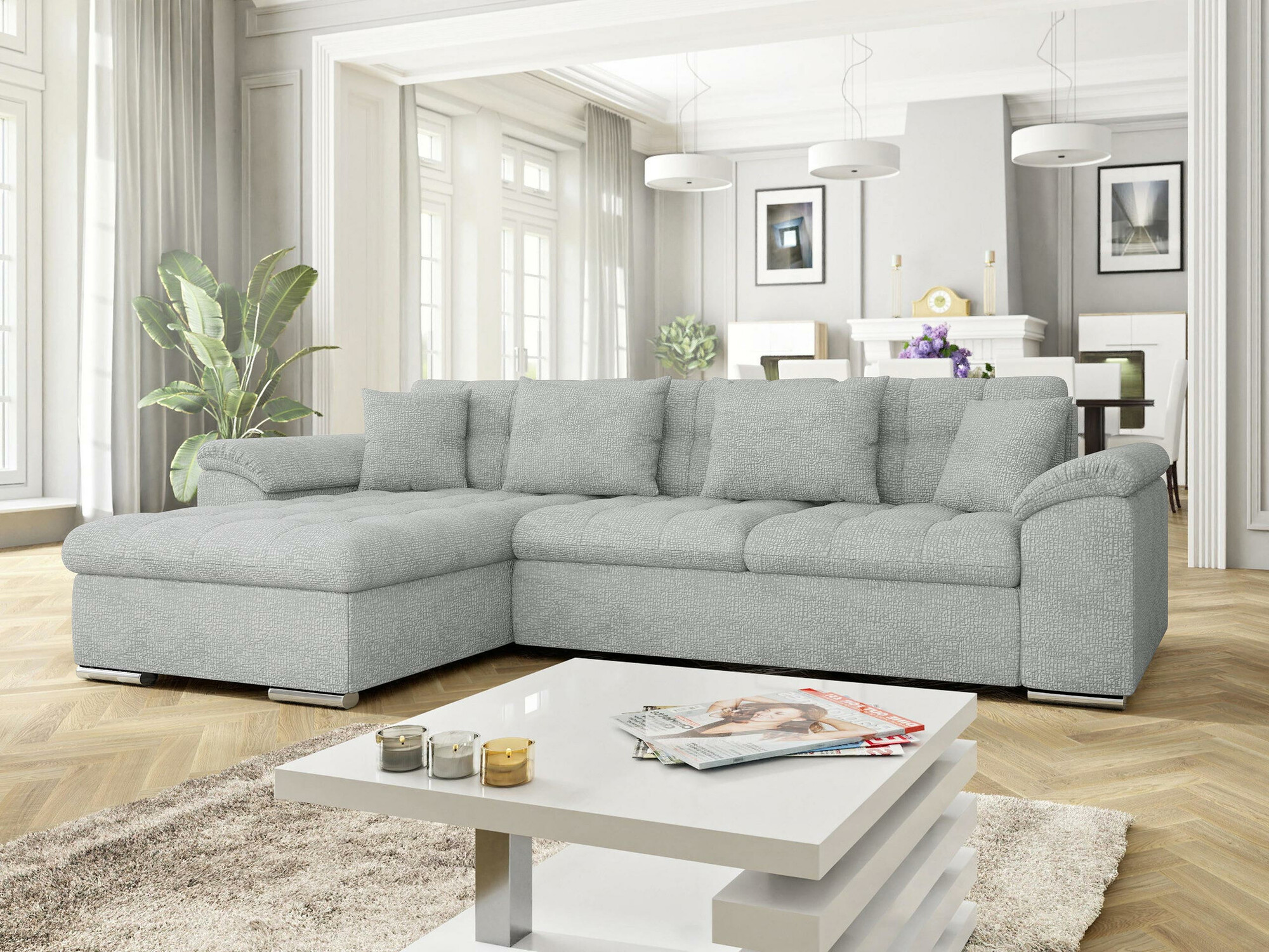 Corner sofa Comfivo Mica II (Fragola 90)