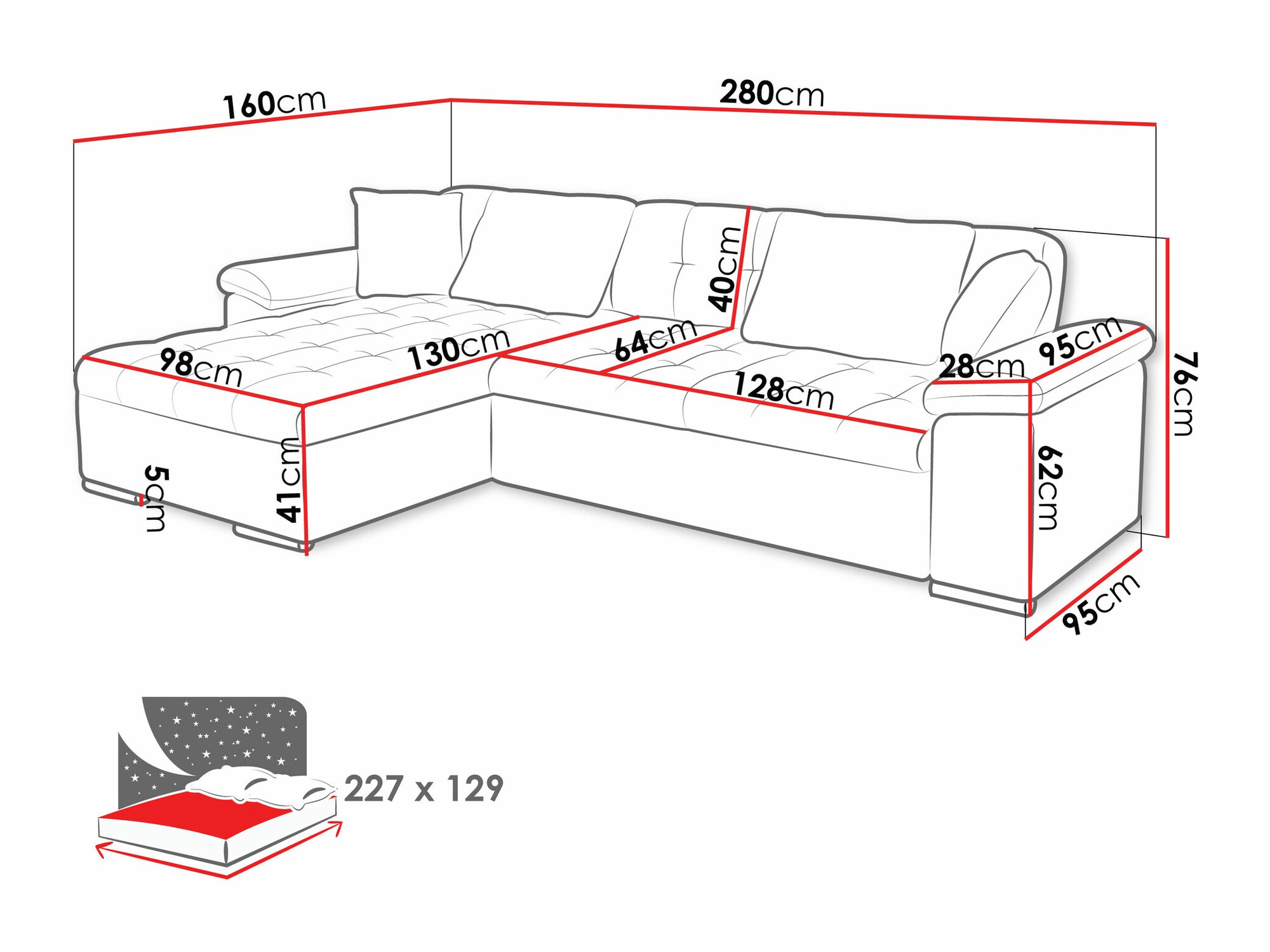 Corner sofa Comfivo Mica II (Tracy 211.01)