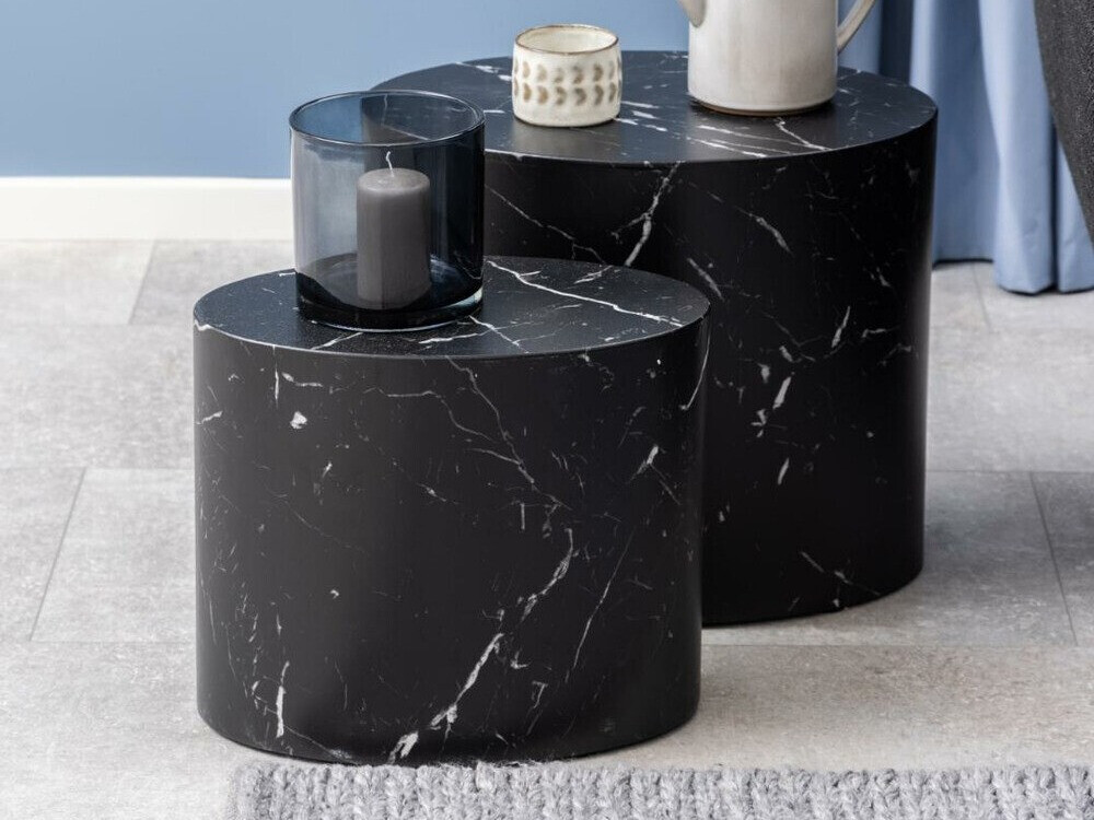 Side table set Norsica 587 (Black marble)