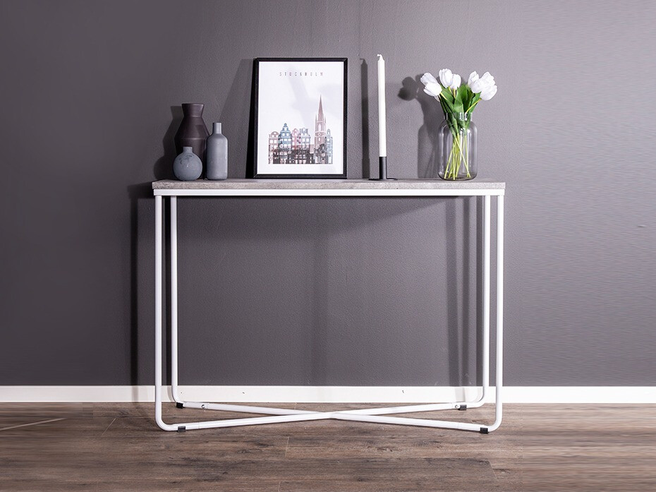 Console table Dallas 197 (Concrete + White)
