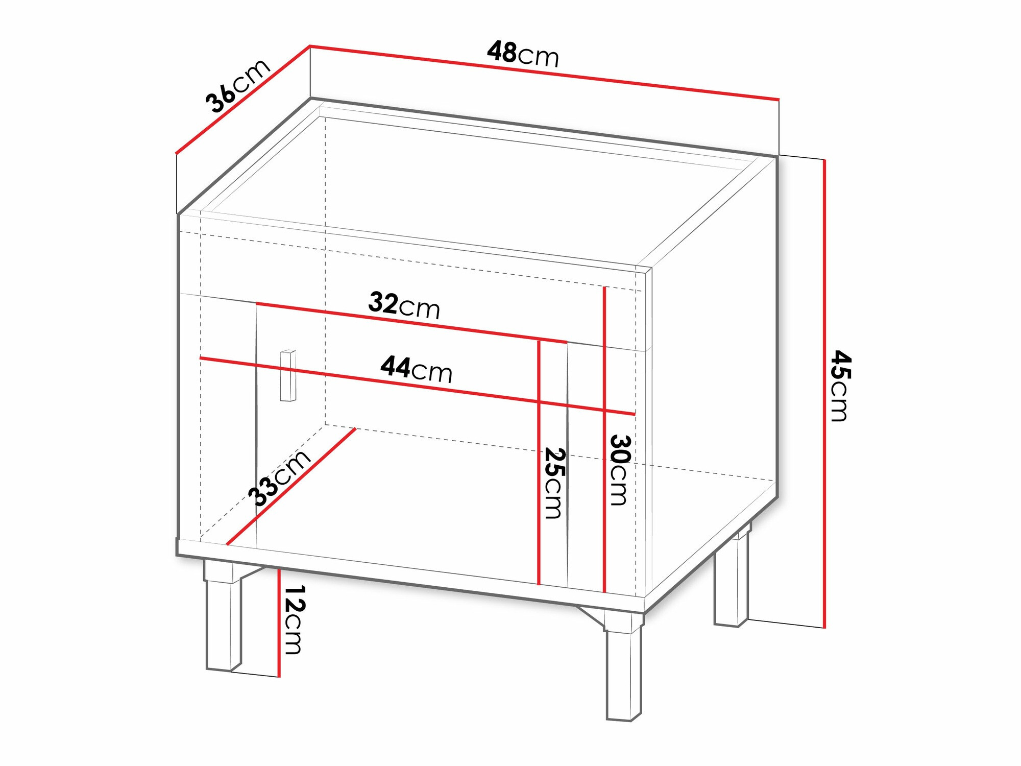 Bedside table Mormavu 109 (Matte white)