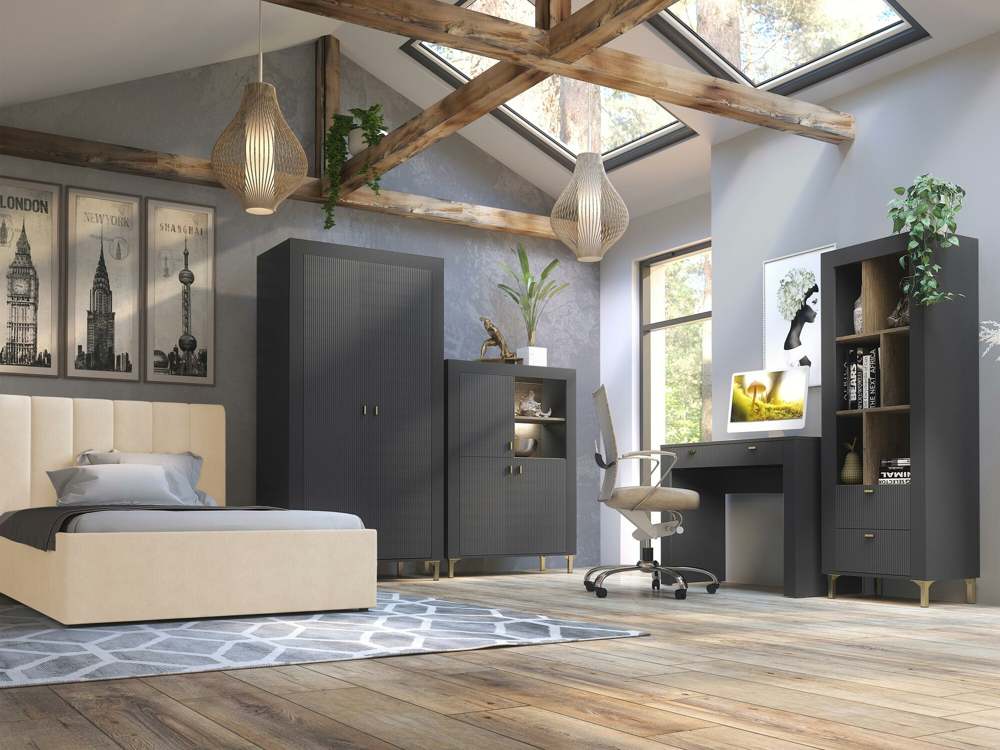 Bookcase Mormavu 105 (Matt black)