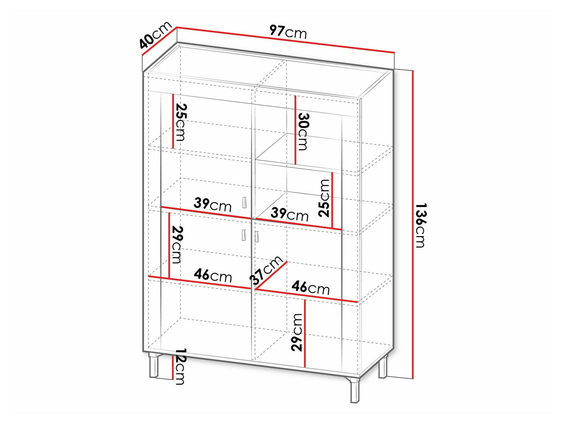 Bookcase Mormavu 105 (Matt black)