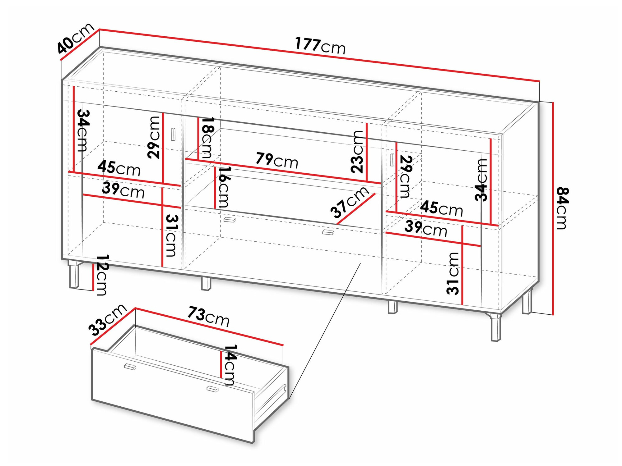 Chest of drawers Mormavu 110 (Matte white)
