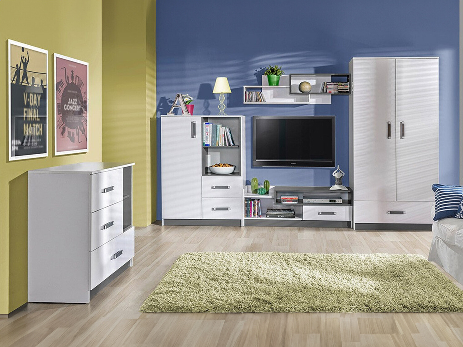 Children's room set Lorlare 117 (White + Grey)