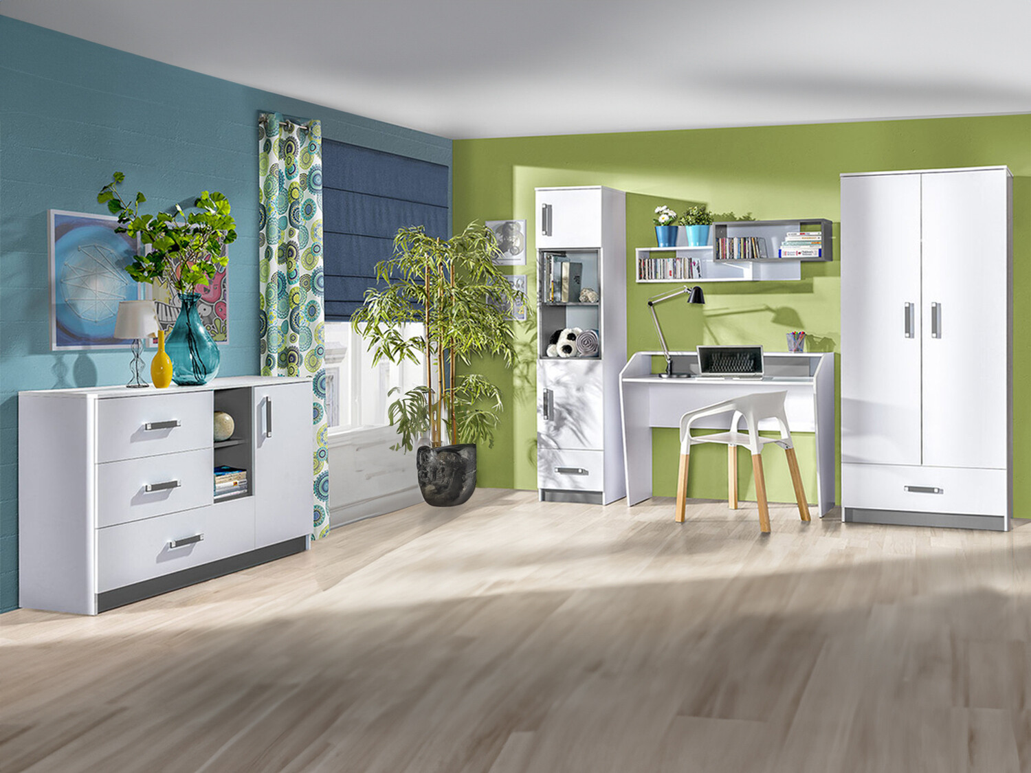 Children's room set Lorlare 118 (White + Grey)