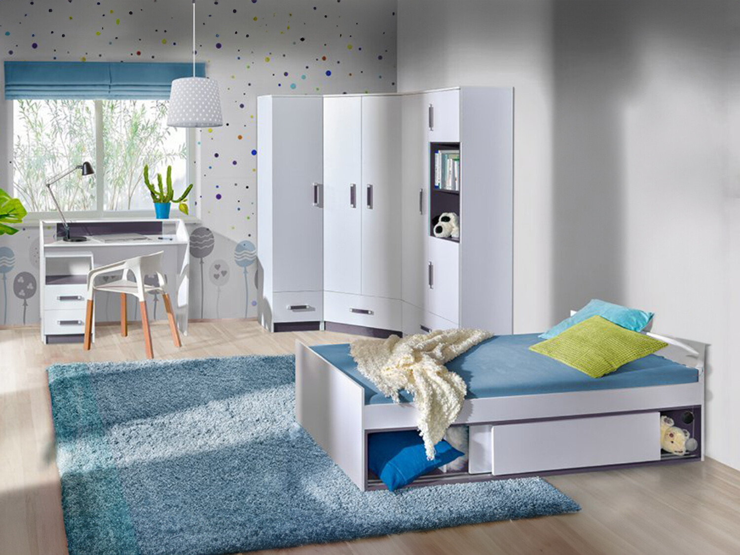 Children's room set Lorlare 120 (White + Grey)