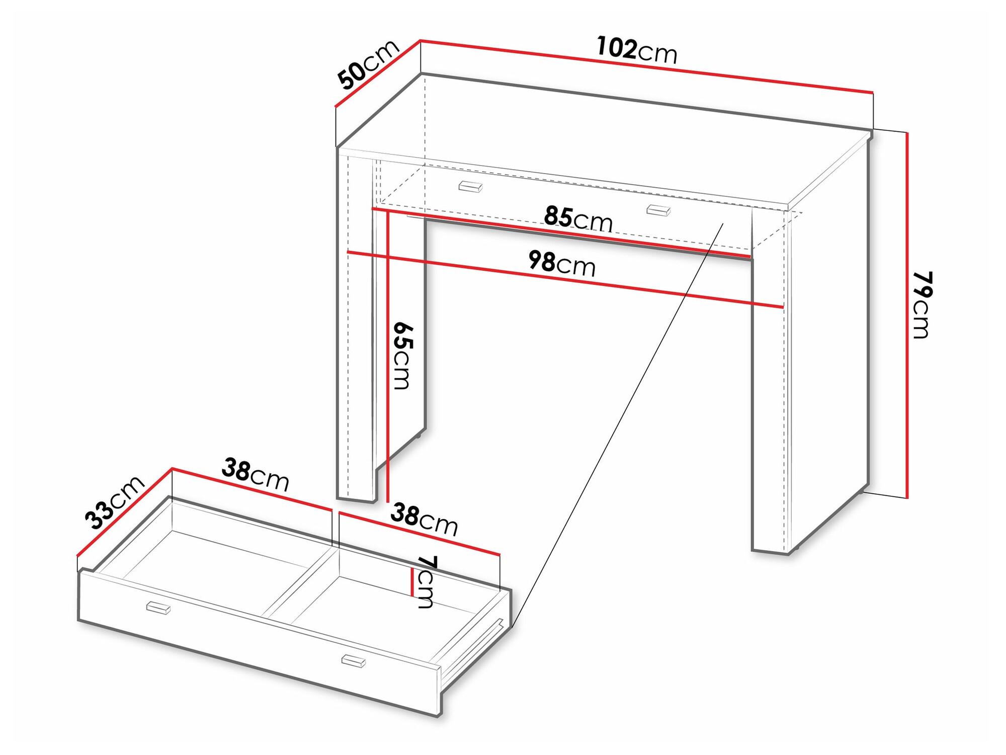 Dressing table Mormavu 108 (Matte white)