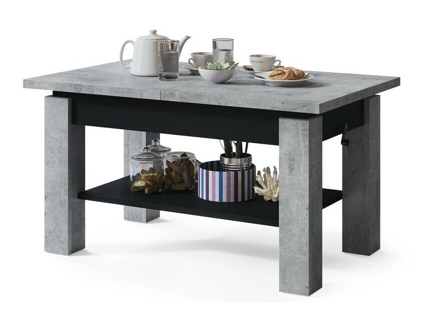 Transforming coffee table Glendale 100 (Concrete + Black)