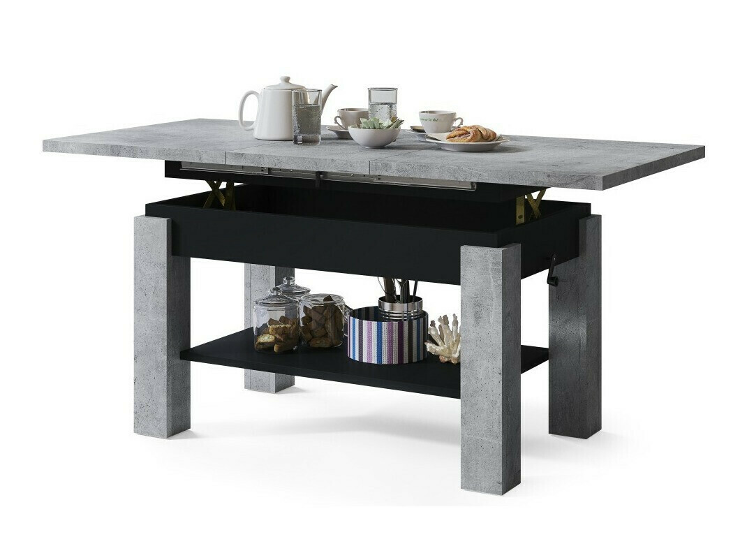 Transforming coffee table Glendale 100 (Concrete + Black)