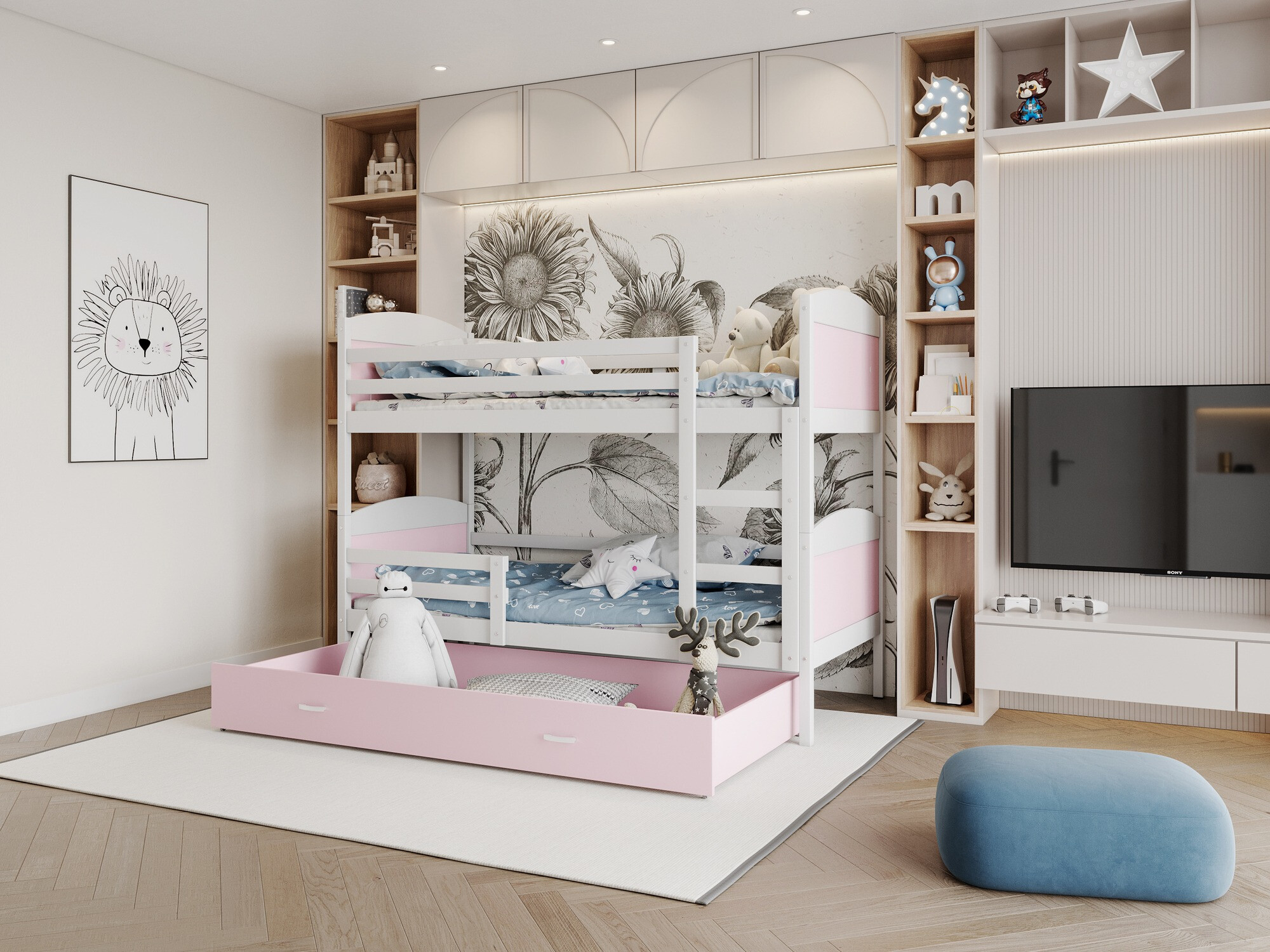 Bunk bed Aurora 102 (Pink)