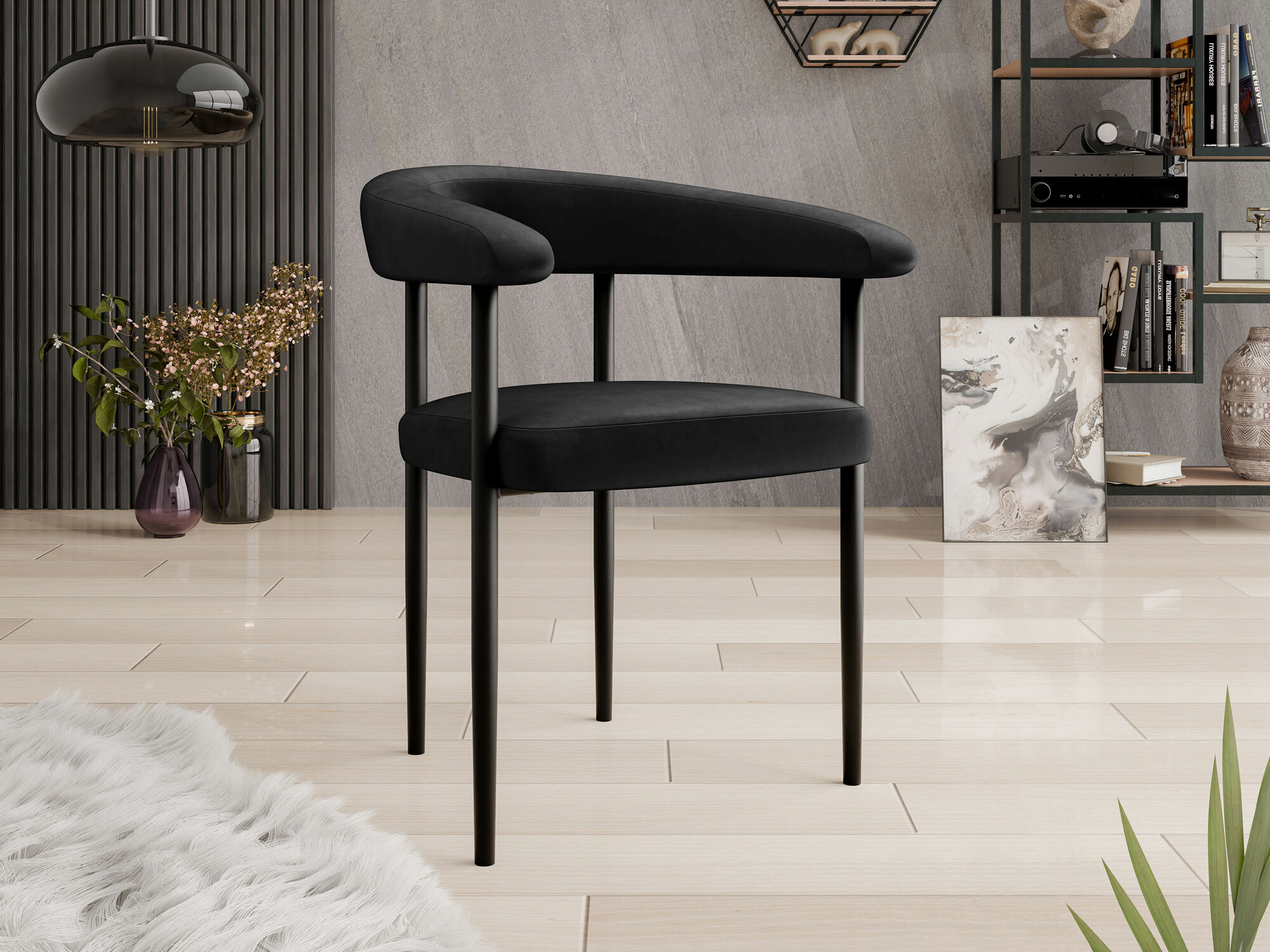 Chair Jackson 110 (Black + Magic Velvet 2219)