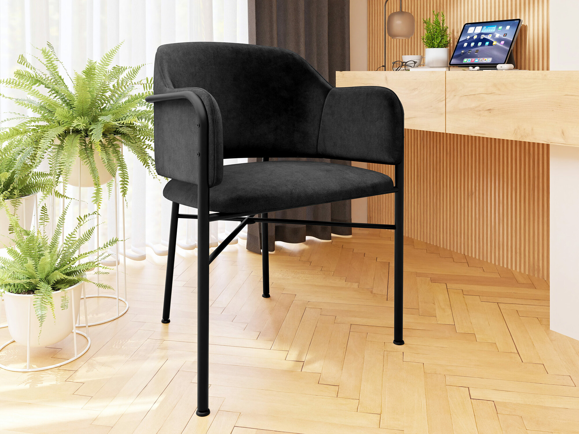 Chair Jackson 113 (Black + Magic Velvet 2219)