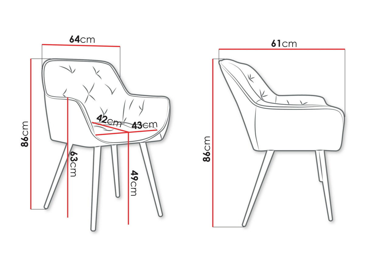 Chair Jackson 115 (Black + Magic Velvet 2209)