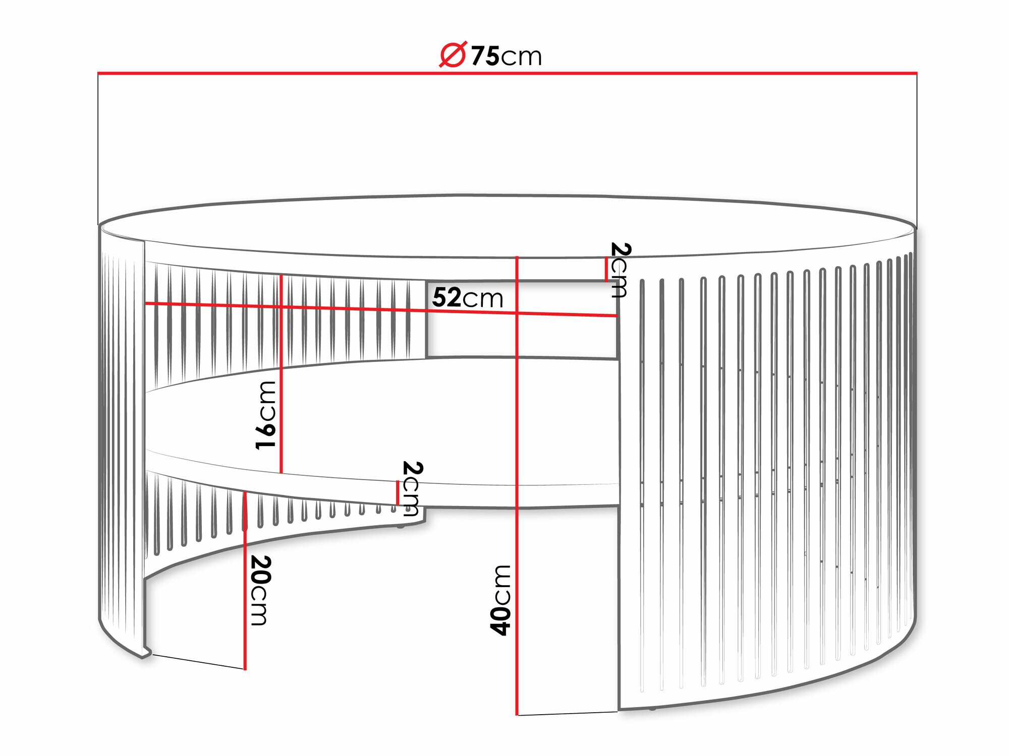 Coffee table Civer (Black + Graphite)