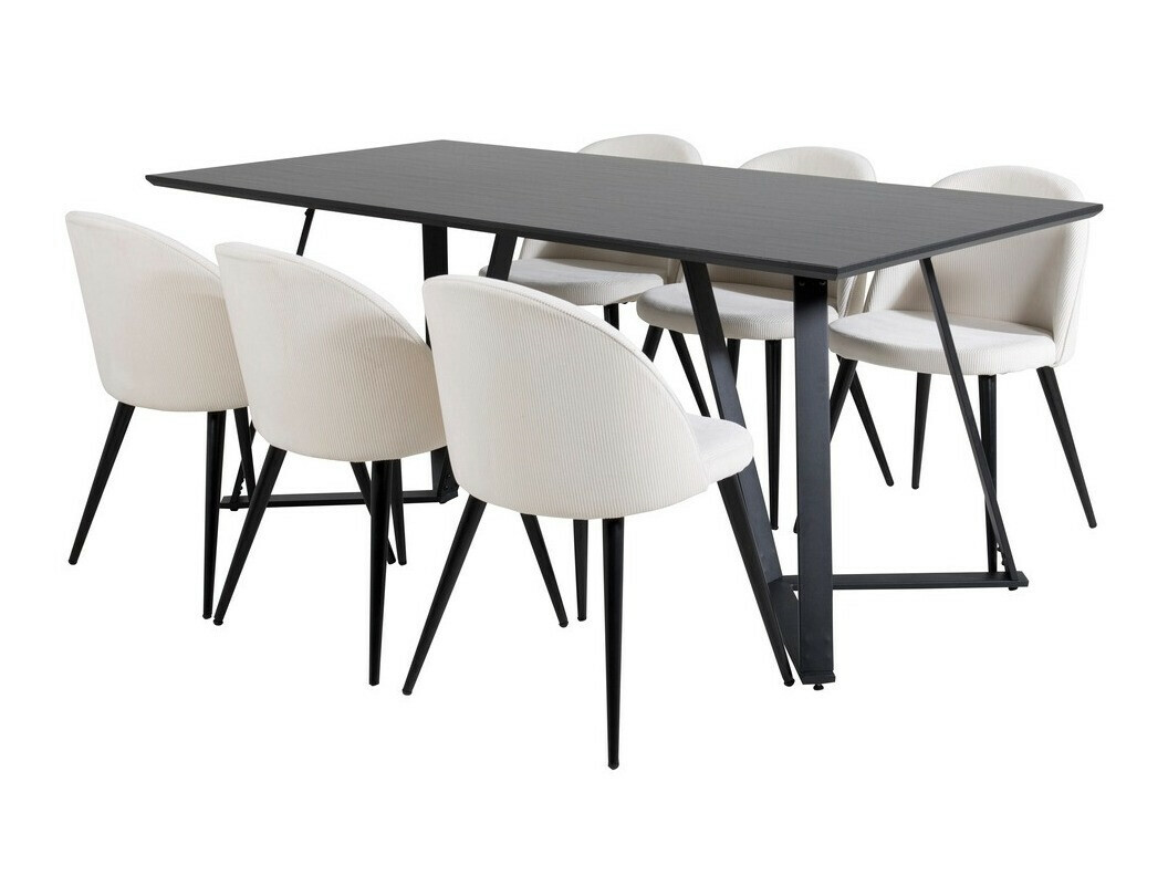 Dining set Dallas 1962 (Black + Beige)