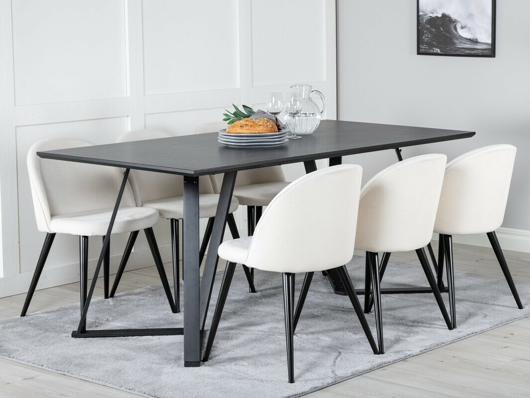 Dining set Dallas 1962 (Black + Beige)