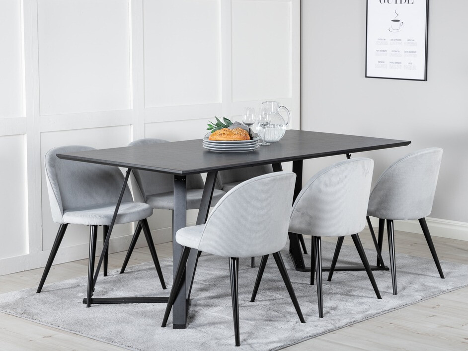 Dining set Dallas 1962 (Black + Light grey)