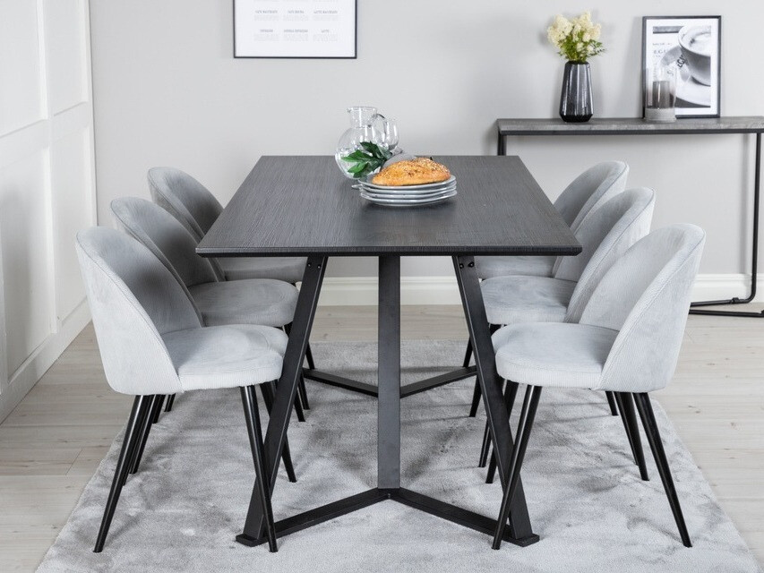 Dining set Dallas 1962 (Black + Light grey)