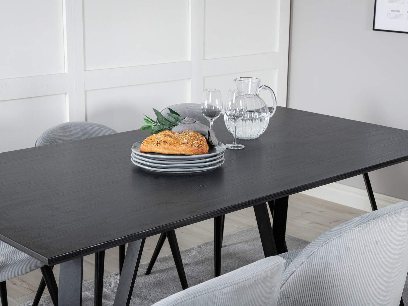Dining set Dallas 1962 (Black + Light grey)