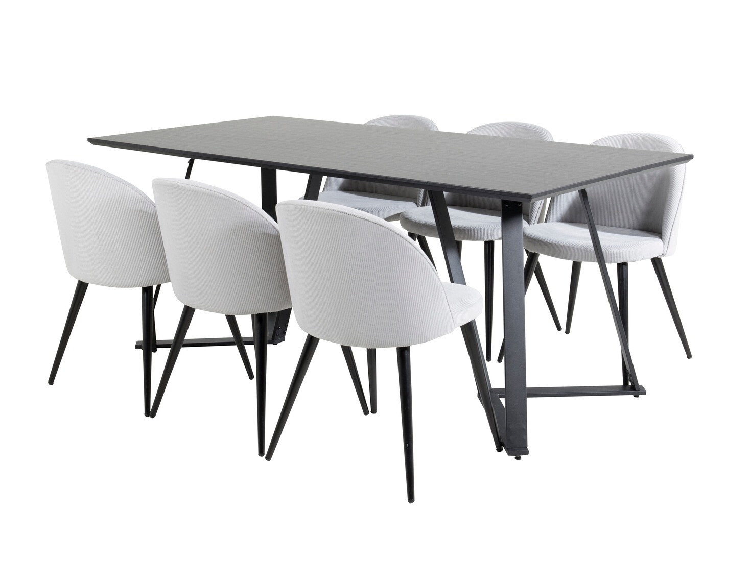 Dining set Dallas 1962 (Black + Light grey)