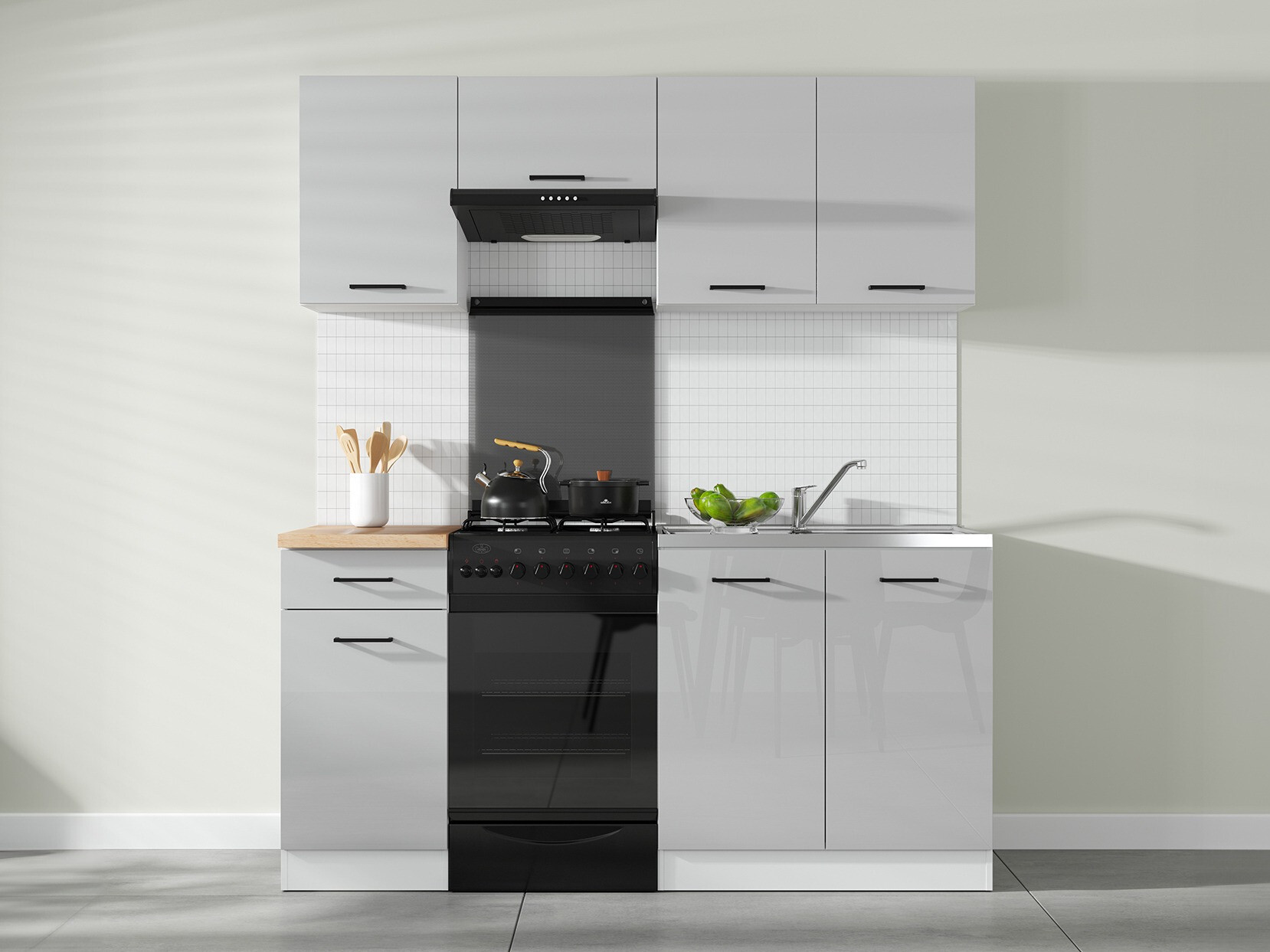 Modular kitchen set Line Grey 117