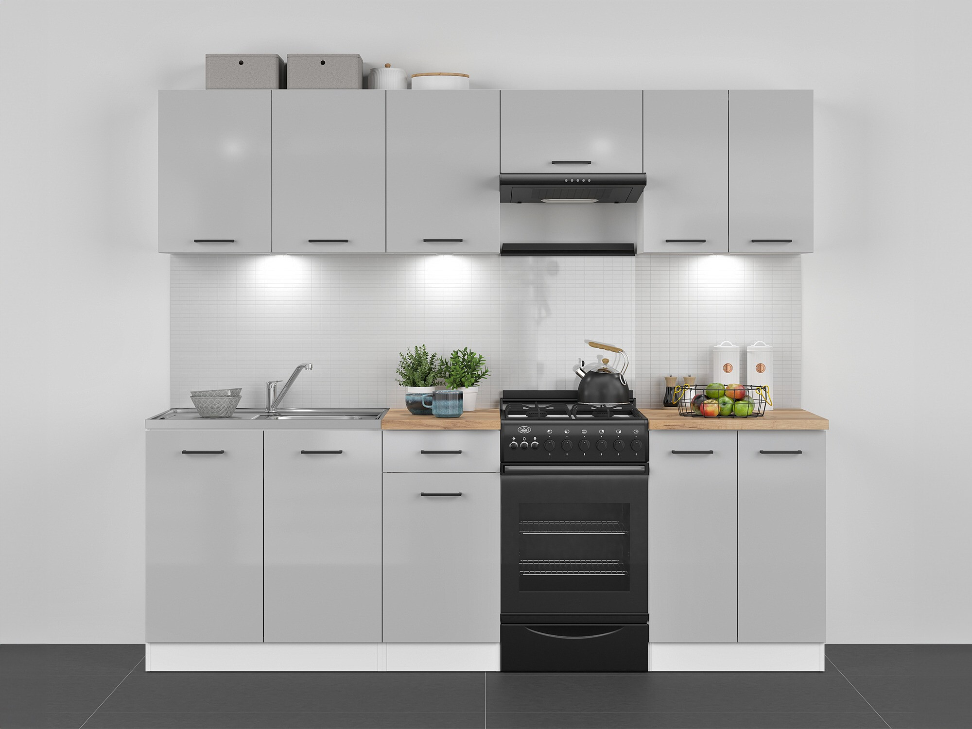 Modular kitchen set Line Grey 119