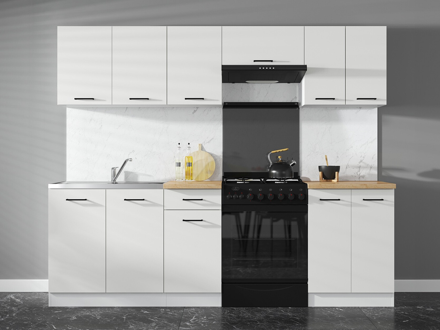 Modular kitchen set Line White 119