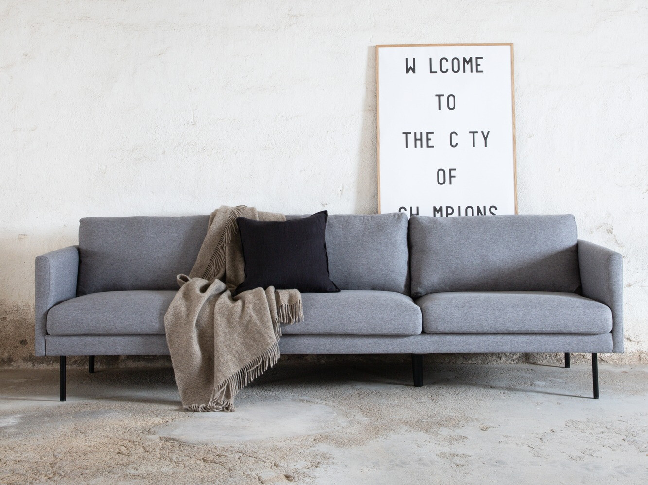Sofa Fercame 103 (Grey + Black)