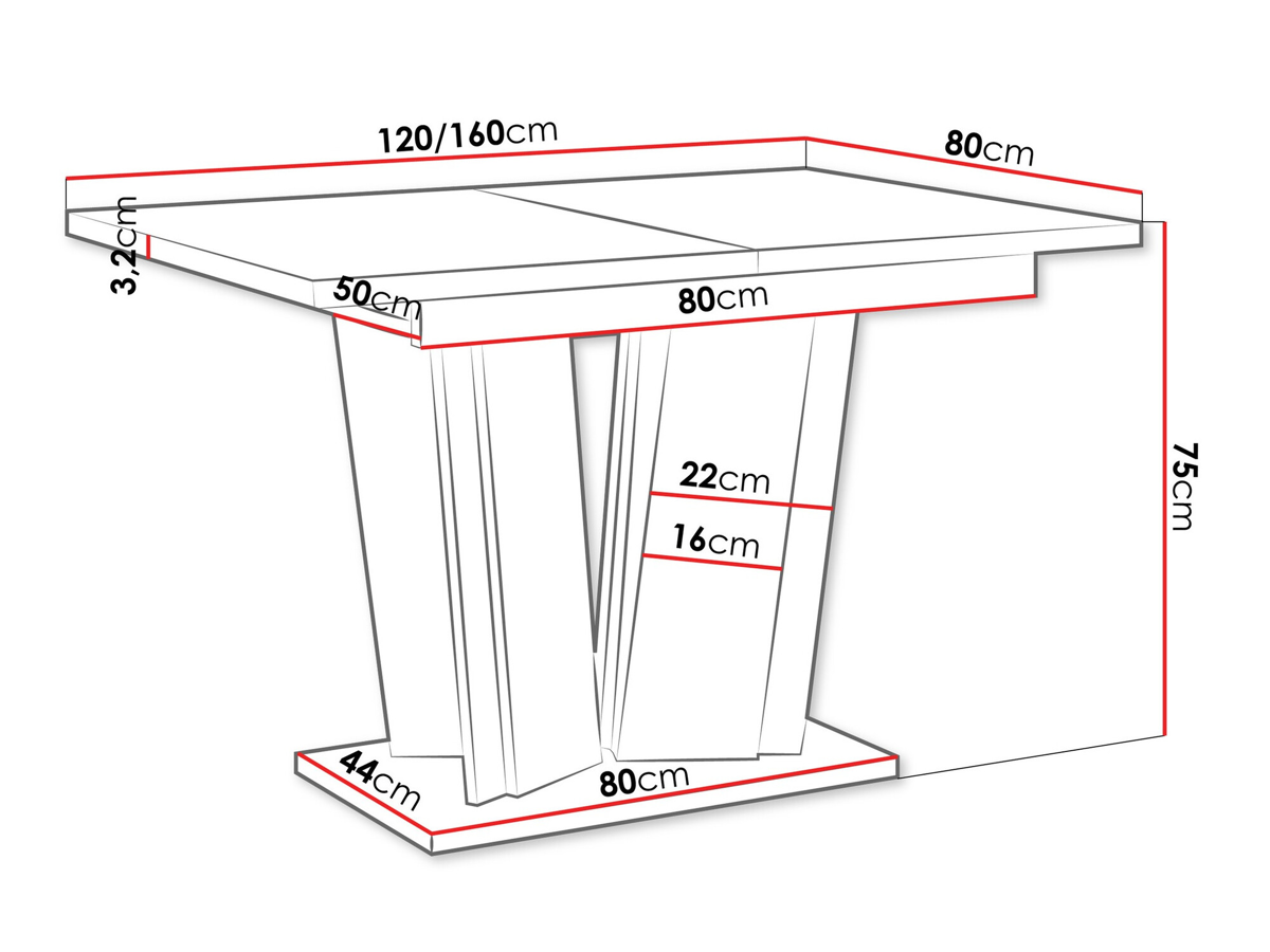 Table Goodyear 130 (Glossy white)
