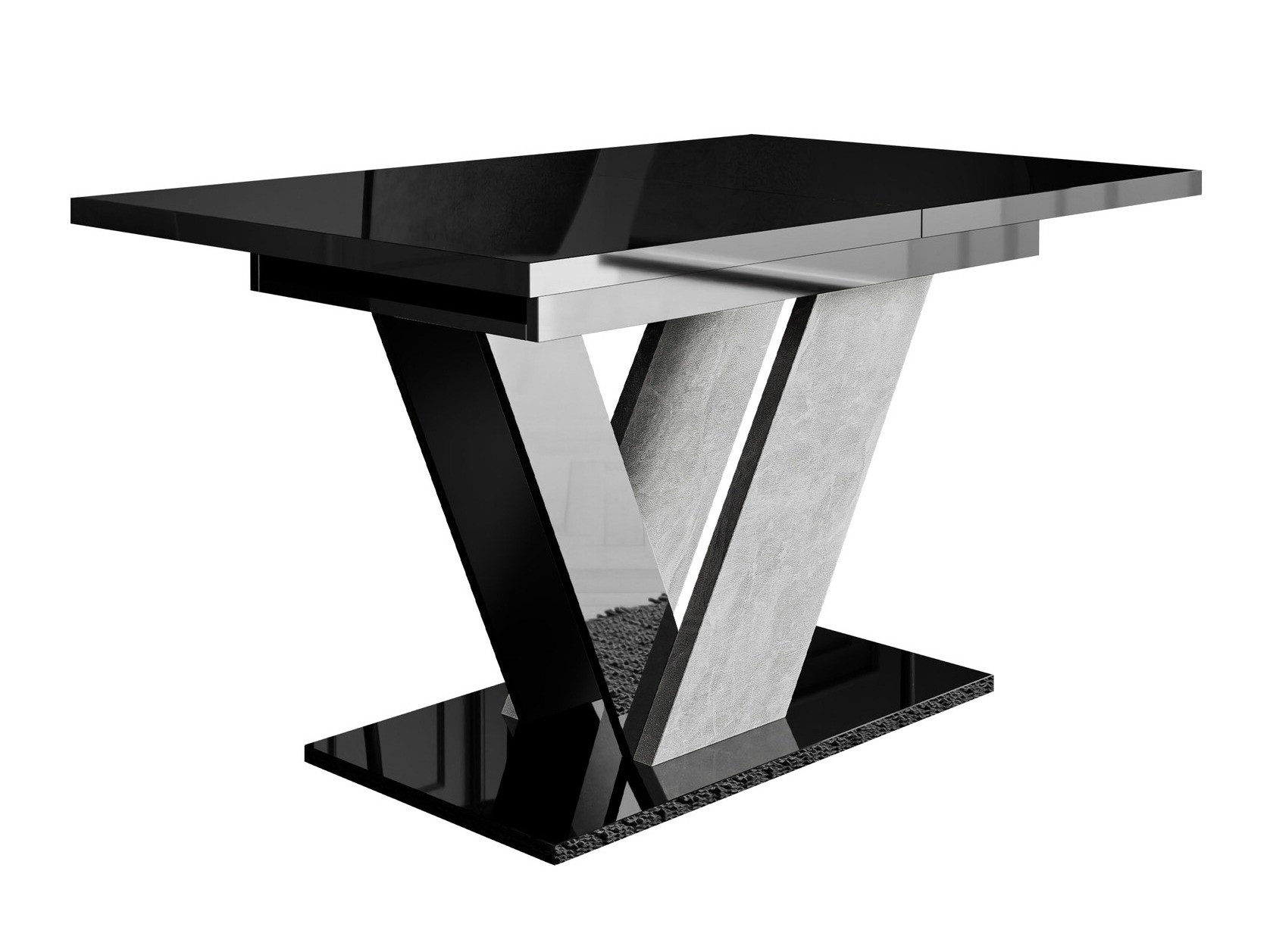 Table Violium (Glossy black + Concrete)