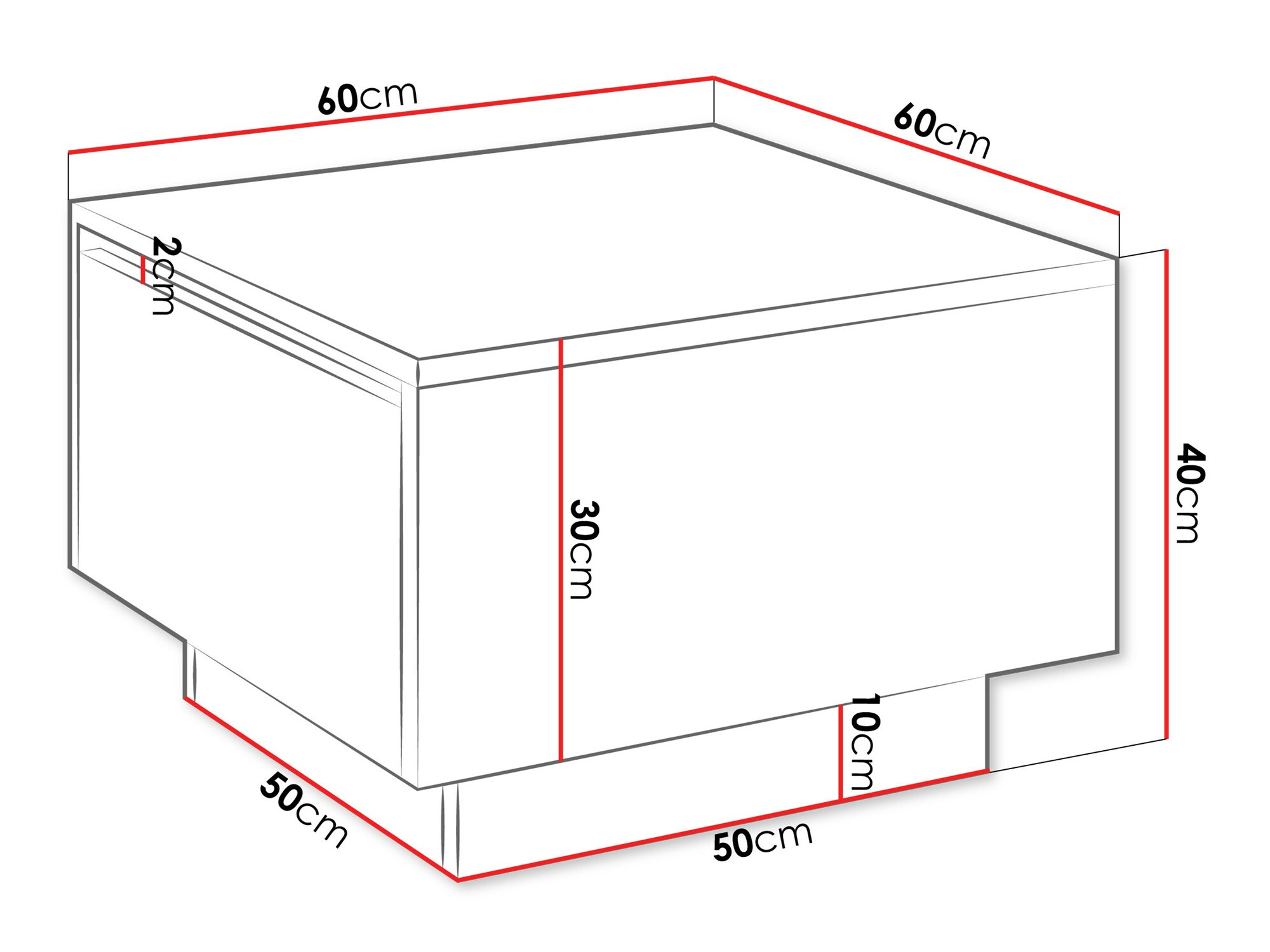 Coffee table Goodyear 133 (Glossy white)