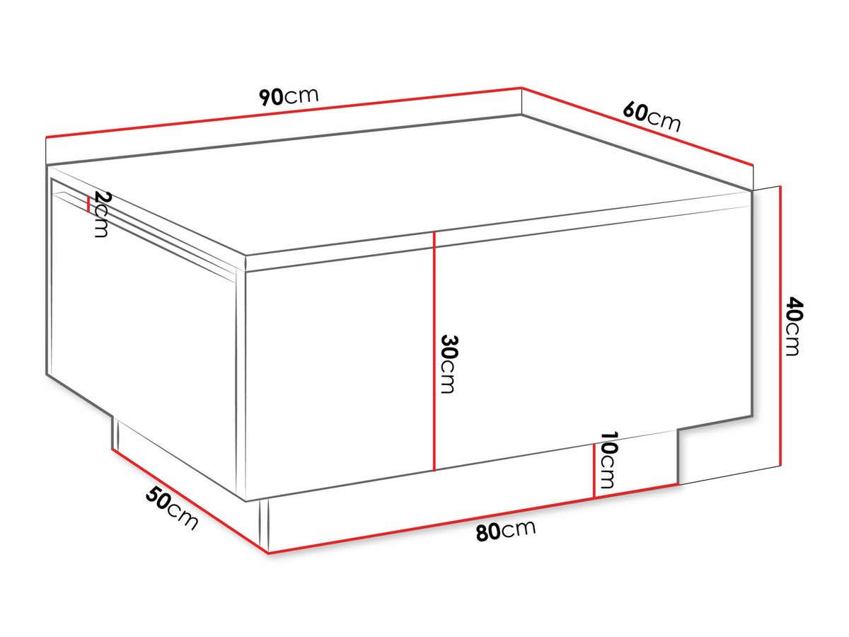 Coffee table Goodyear 134 (Glossy white)