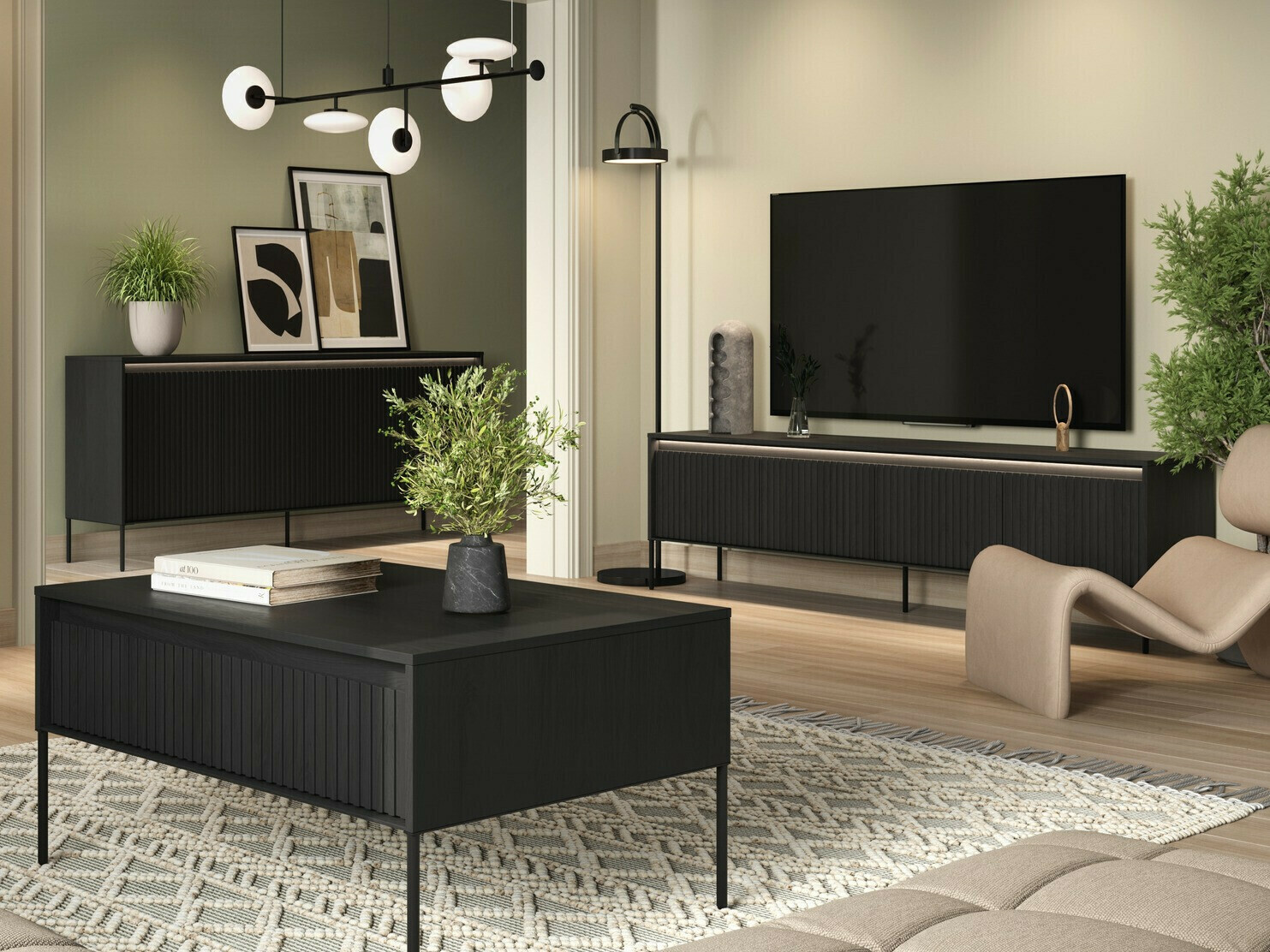 TV stand Fernolu 105 (Black)