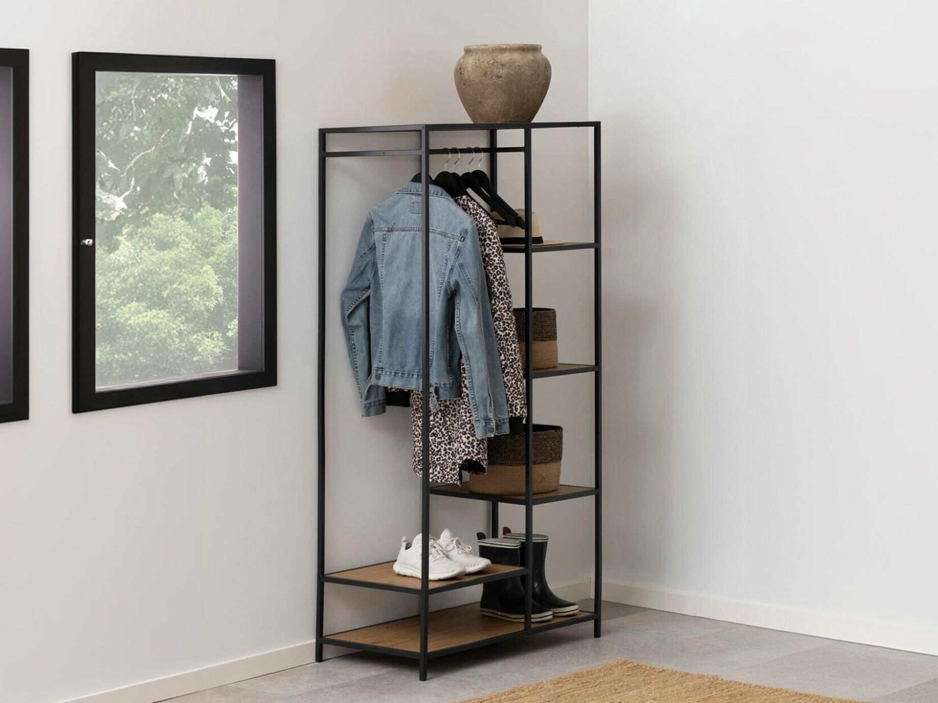 Coat rack Norsica Sevferi 159 (Wild oak + Black)