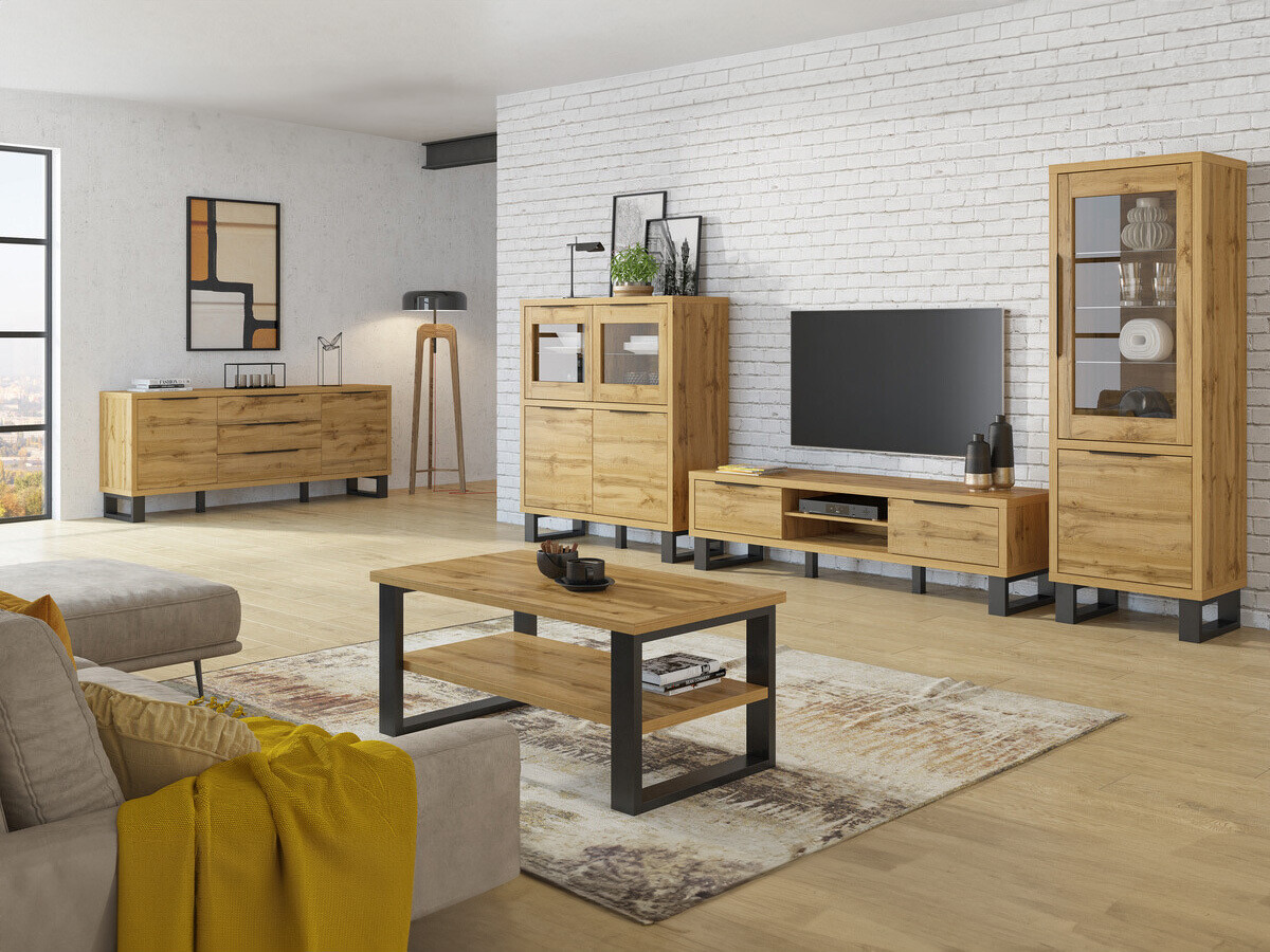 Coffee table Avicavu 110 (Wotan Oak + Black)